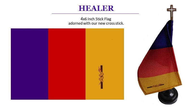 TRINITYFlag _ Healer 4x6 inch stick flag