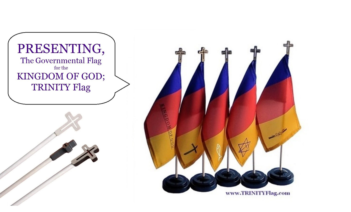 TRINITYFlag _ The Very First Cross-Topped Wooden Dowels (50 pieces)