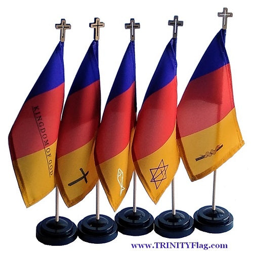 TRINITY _ Group of Five 4x6 inch stick flags