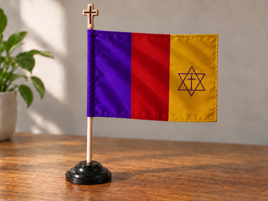 TRINITYFlag _ Star of David w/Cross 4x6 inch stick flag