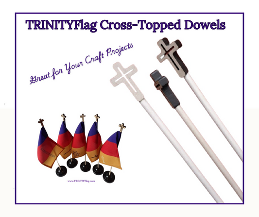 TRINITYFlag _ The Very First Cross-Topped Wooden Dowels (50 pieces)