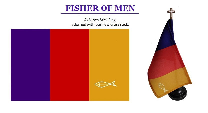 TRINITY _ Fisher of Men 4x6 inch stick flag