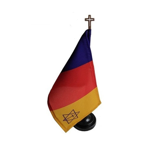 TRINITYFlag _ Star of David w/Cross 4x6 inch stick flag